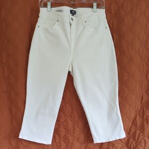 NYDJ White Cropped Straight-Leg Jeans